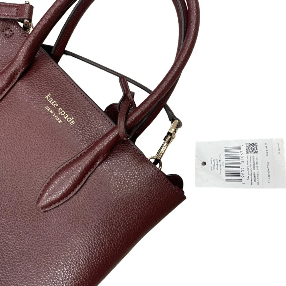 NWT Kate Spade Eva Small Top Zip Satchel in Cherrywood Red - Picture 5 of 14